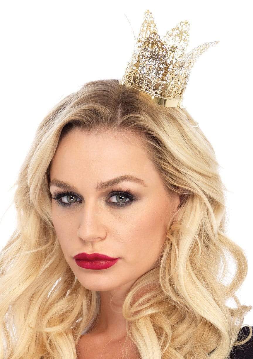 Mini Metal Filigree Gold Crown