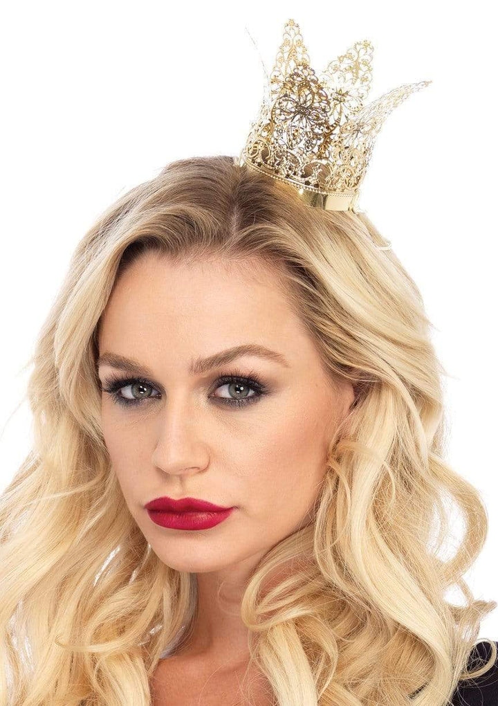 Mini Metal Filigree Gold Crown