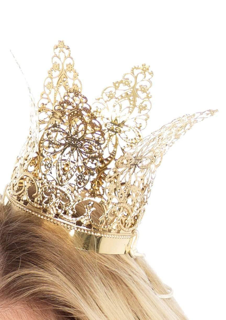 Mini Metal Filigree Gold Crown