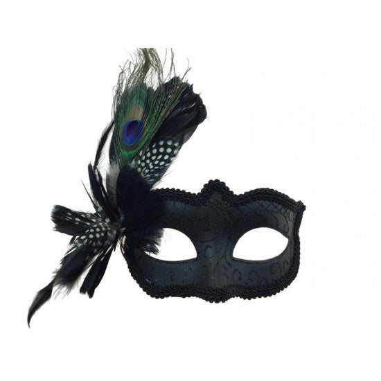 Black White Feather Mask