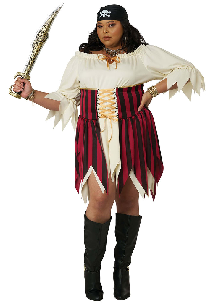 Women's Sultry Sea Pirate Costume - Adult Plus