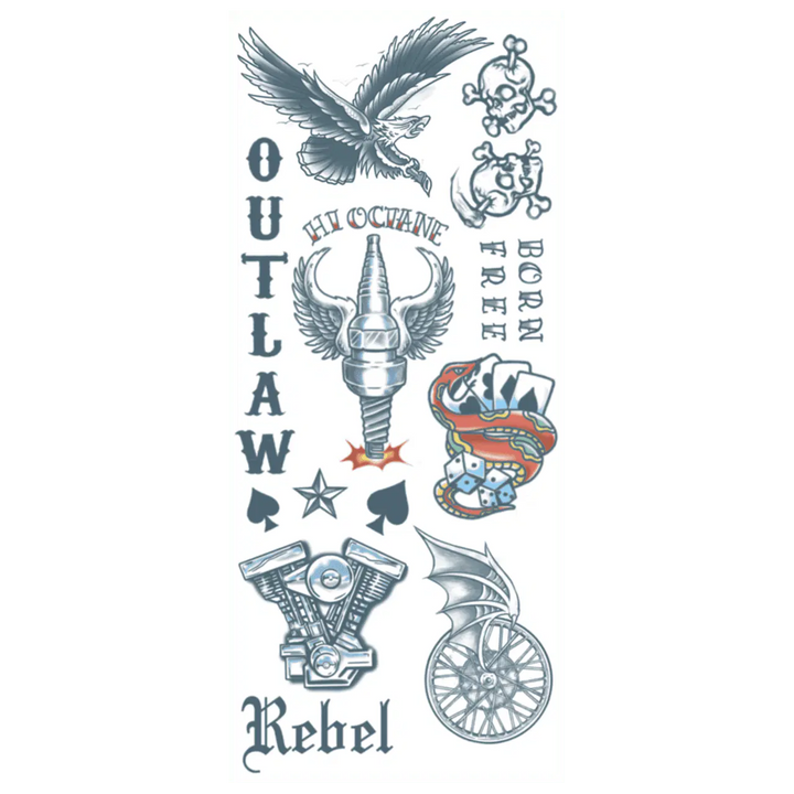 Tinsley Transfers Biker Tattoo - Outlaw Set