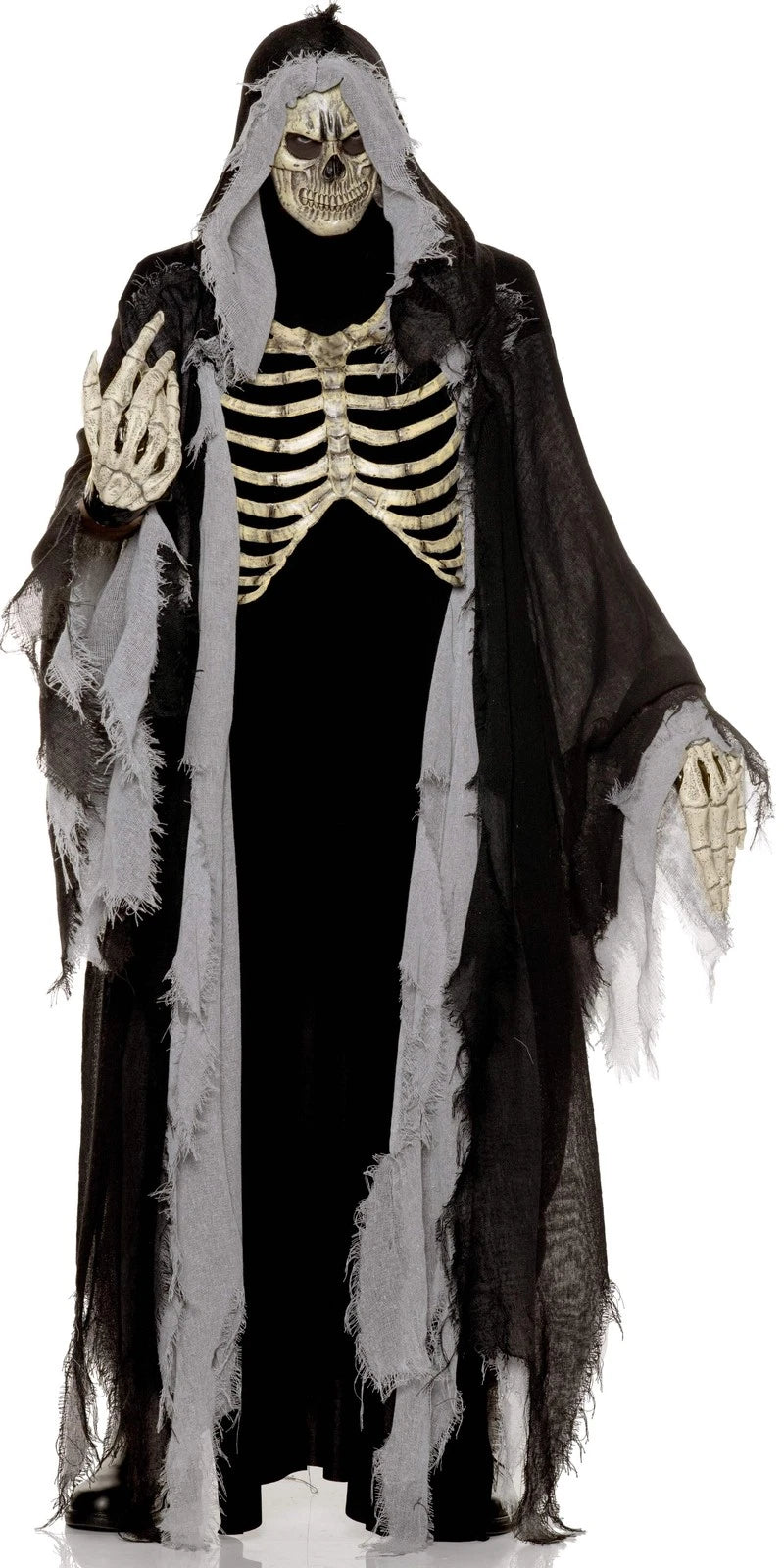 Bone Reaper Costume Black &amp; Grey - Adult