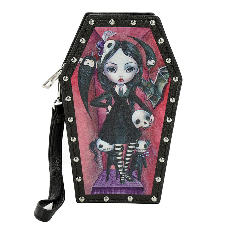 Coffin Girl Wallet Wristlet In Vinyl