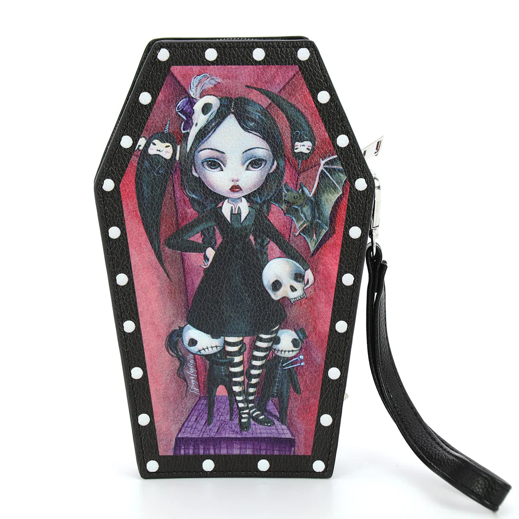 Coffin Girl Wallet Wristlet In Vinyl