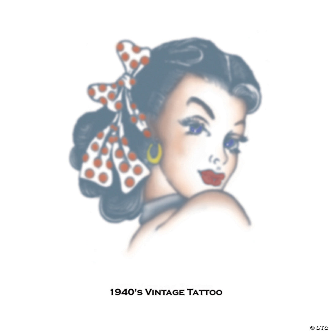 Tinsley Transfers - 1940's One Fine Vintage Girl Temporary Tattoo