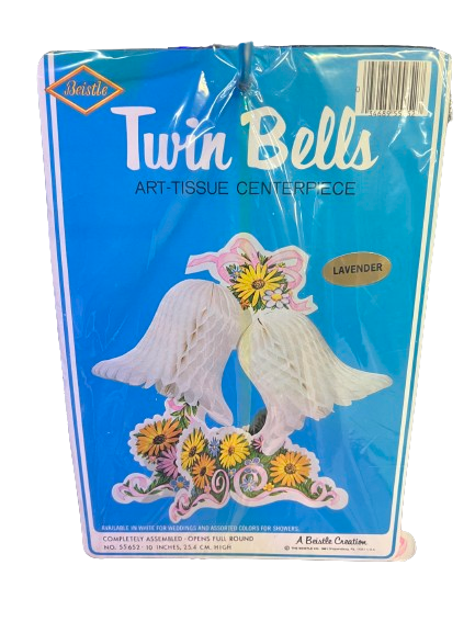 Vintage Twin Bells Art-Tissue Centerpiece - Lavender