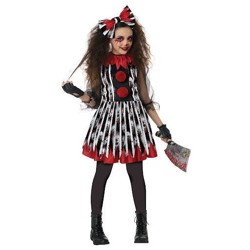 Deranged Clown Girl's Costume