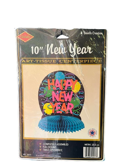 Vintage 10" New Year Art-Tissue Centerpiece