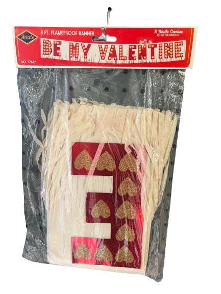 Vintage Be My Valentine Fringed Banner