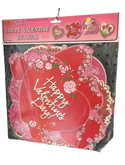 Vintage 4pc 16" Happy Valentine's Day Cutouts