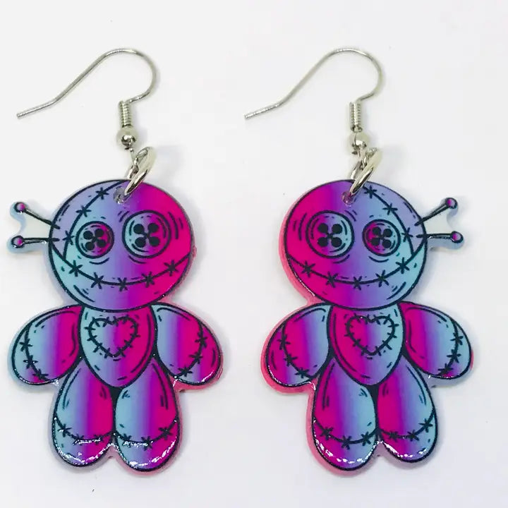 Voodoo Doll Acrylic Earrings