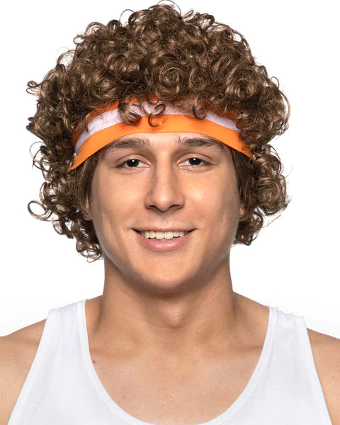 Basketball Player Afro Wig W/Sweatband