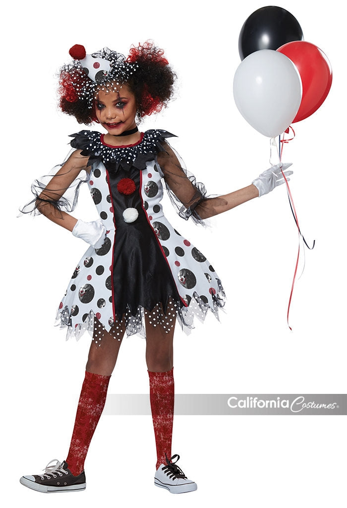 Creepy Clown Girl Child Costume