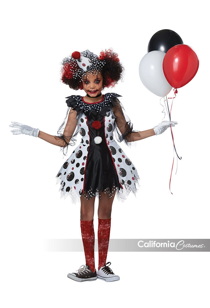 Creepy Clown Girl Child Costume