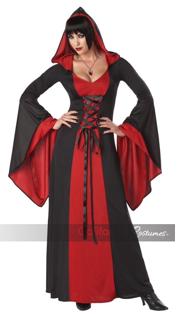 Hooded Red Horror Robe Women Costume