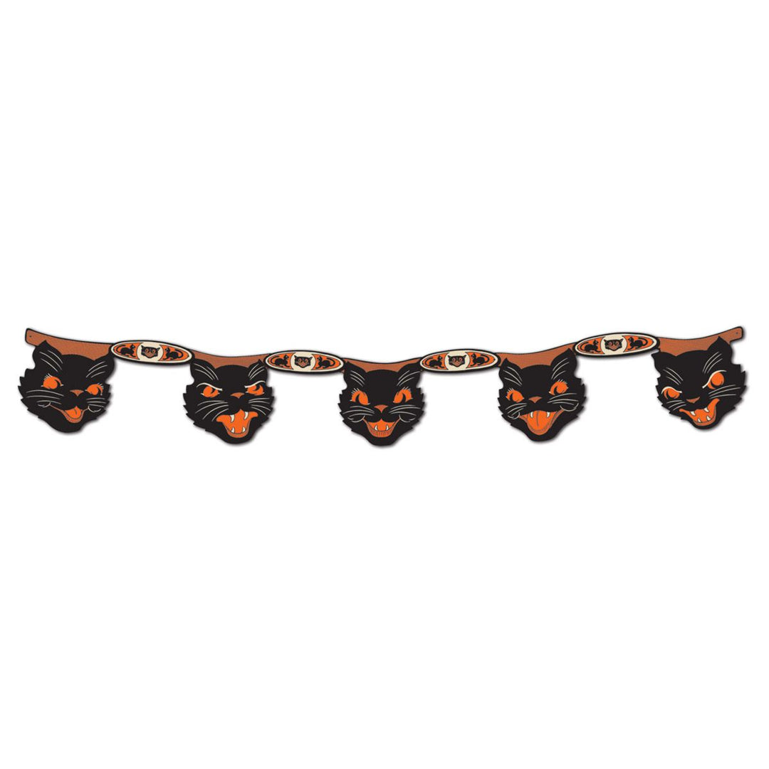 Vintage Halloween Cat Streamer