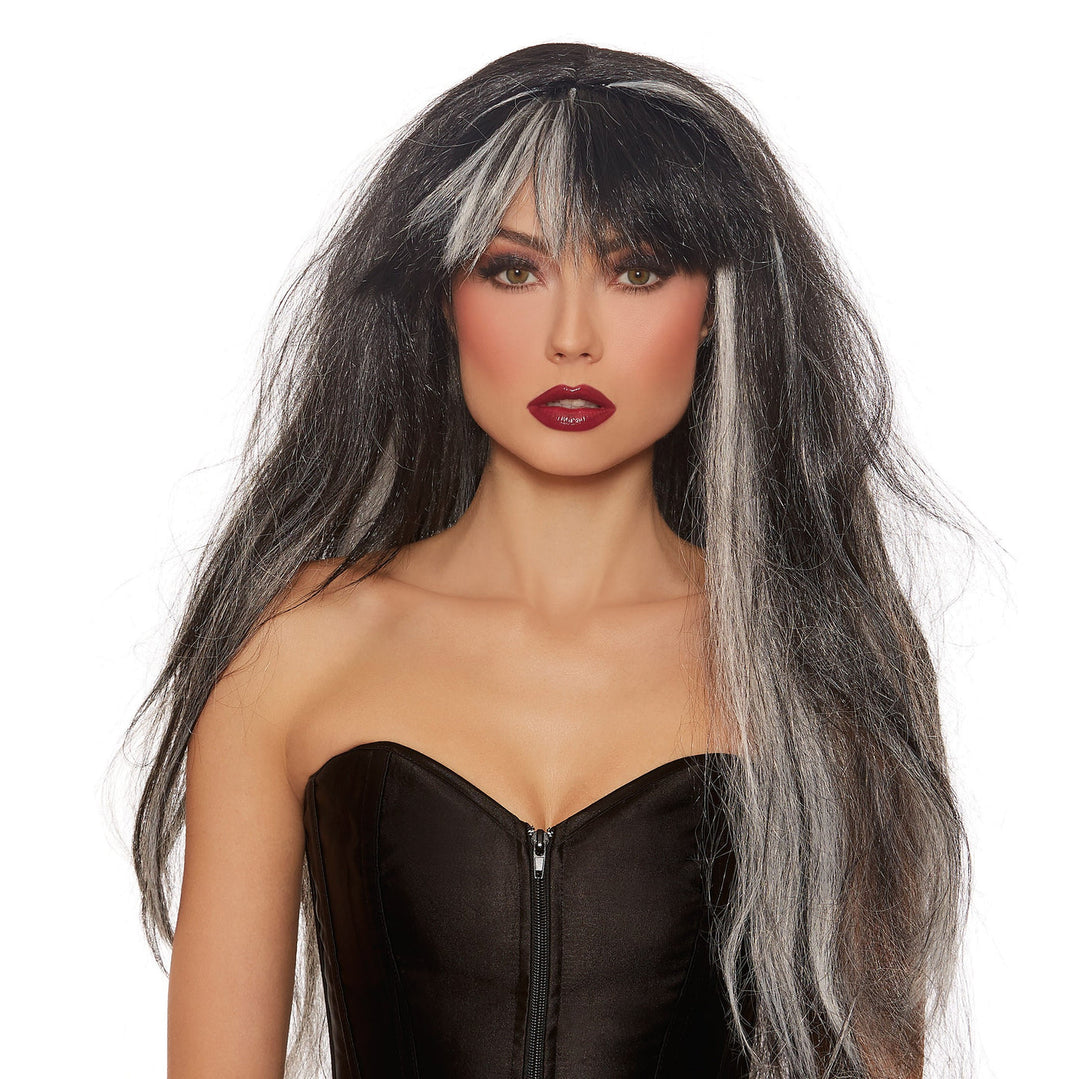 Haunted Black and White Long Wig