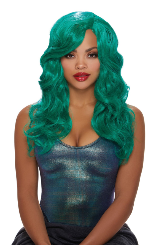 Long Wavy Green Wig