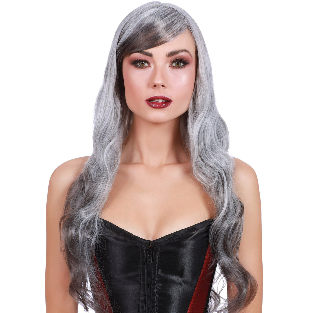 Long Wavy Grey Ombré Wig