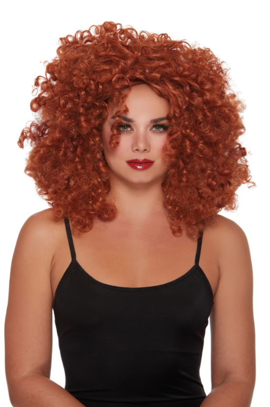 Big Natural Auburn Curls Wig