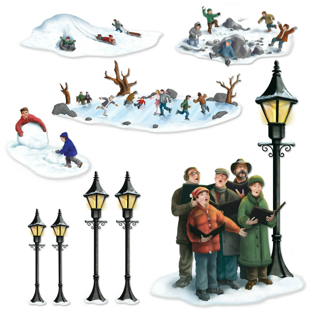 Lamppost, Carolers and Winter Fun Insta-Theme Props