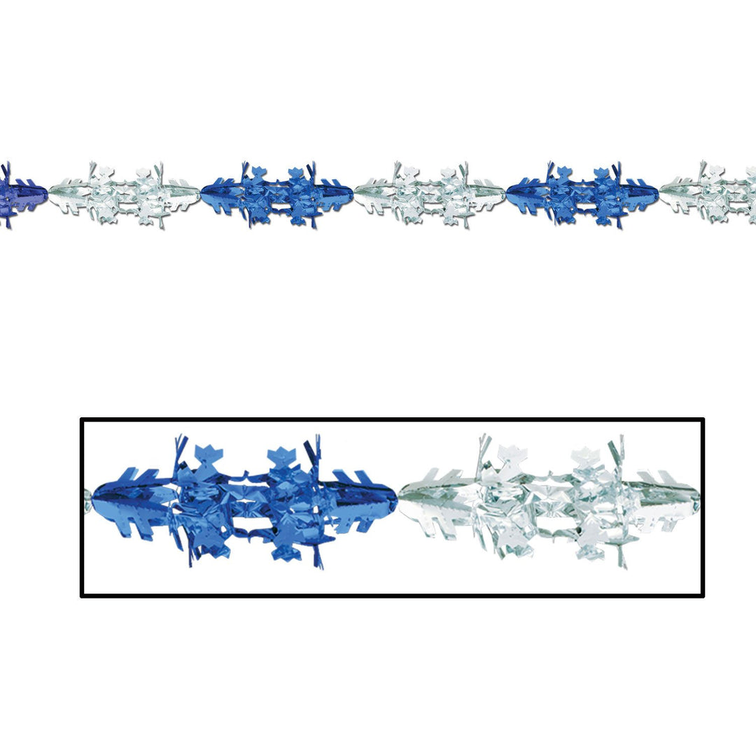 8" x 9' Metallic Snowflake Garland