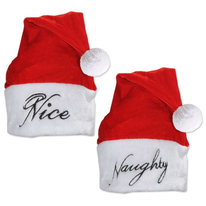 Plush Naughty/Nice Santa Hat