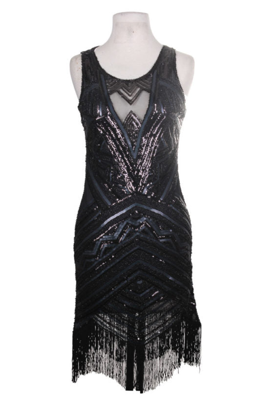 Black Sequin Flapper Dress