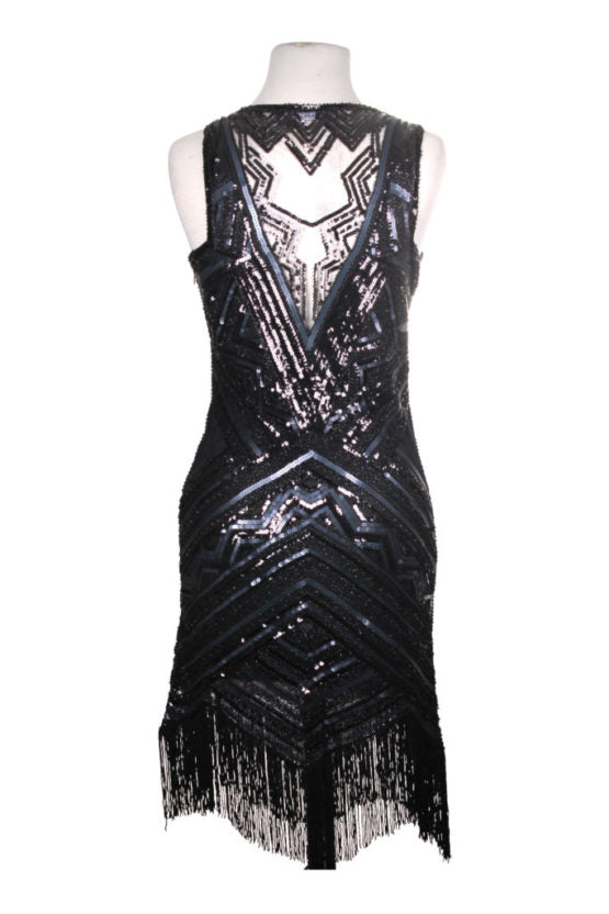 Black Sequin Flapper Dress