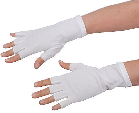 White 8" Fingerless Gloves