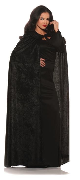 Black Velvet Cape with Collar