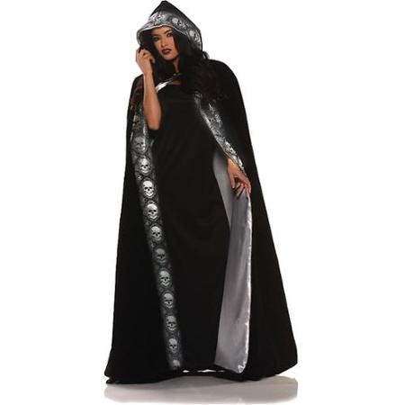 Velvet Skull Hooded Cape