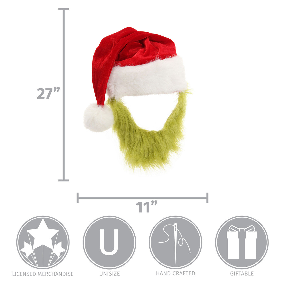 Dr. Seuss' The Grinch - Plush Hat with Beard