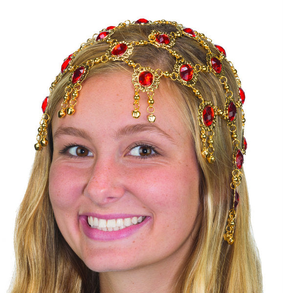 Gold Metal Headpiece with Red Gems