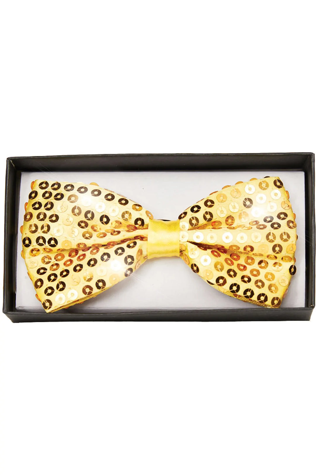 Sequin Satin Bow Tie - Gold