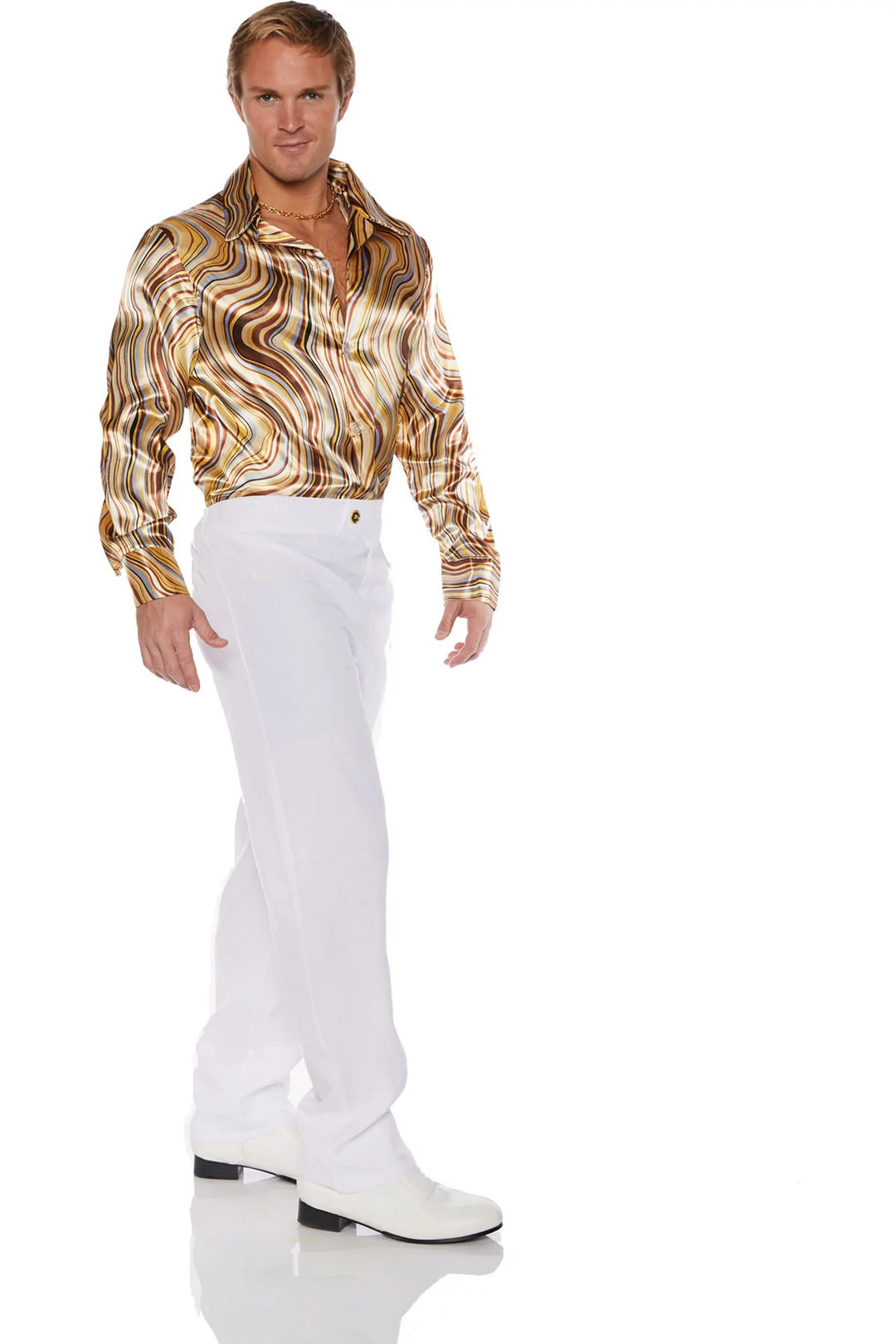 Brown Swirls Disco Shirt - Adult