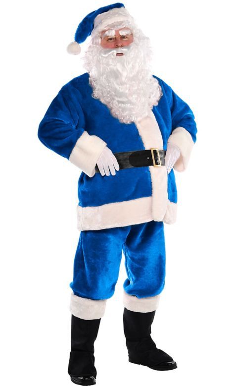 Blue Santa Claus Suit