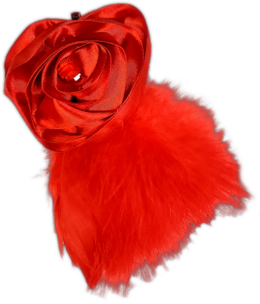 Red Rose Feather Fascinator