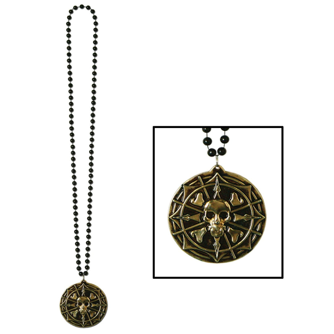 Beads w/Pirate Coin Medallion