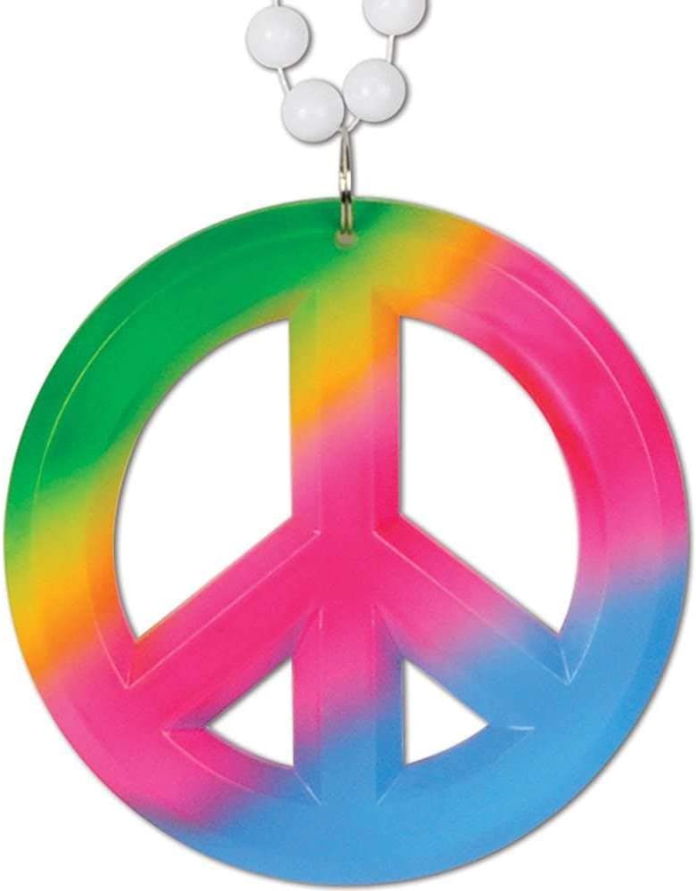 Tye Dye Peace Sign Necklace