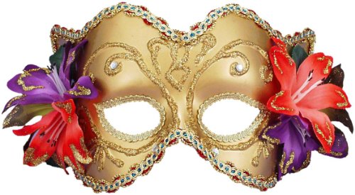 Venetian Mask - Gold Hibiscus Colombina