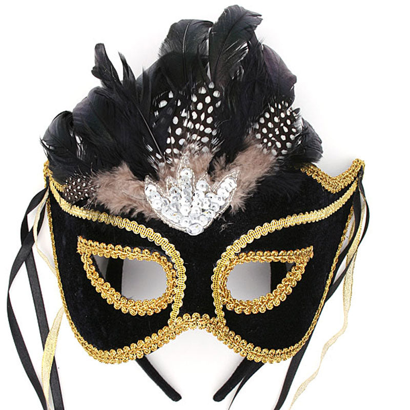 Venetian Mask - Black Velvet Colombina