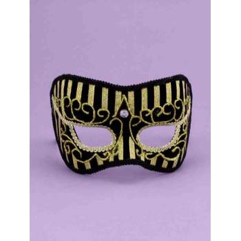 Venetian Mask - Gold and Black Striped