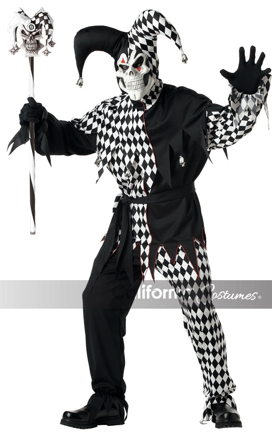 Psycho Jester Cane- Black and White