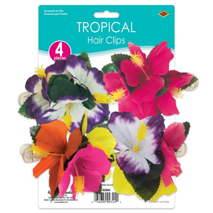 Tropical Flower Hair Clips