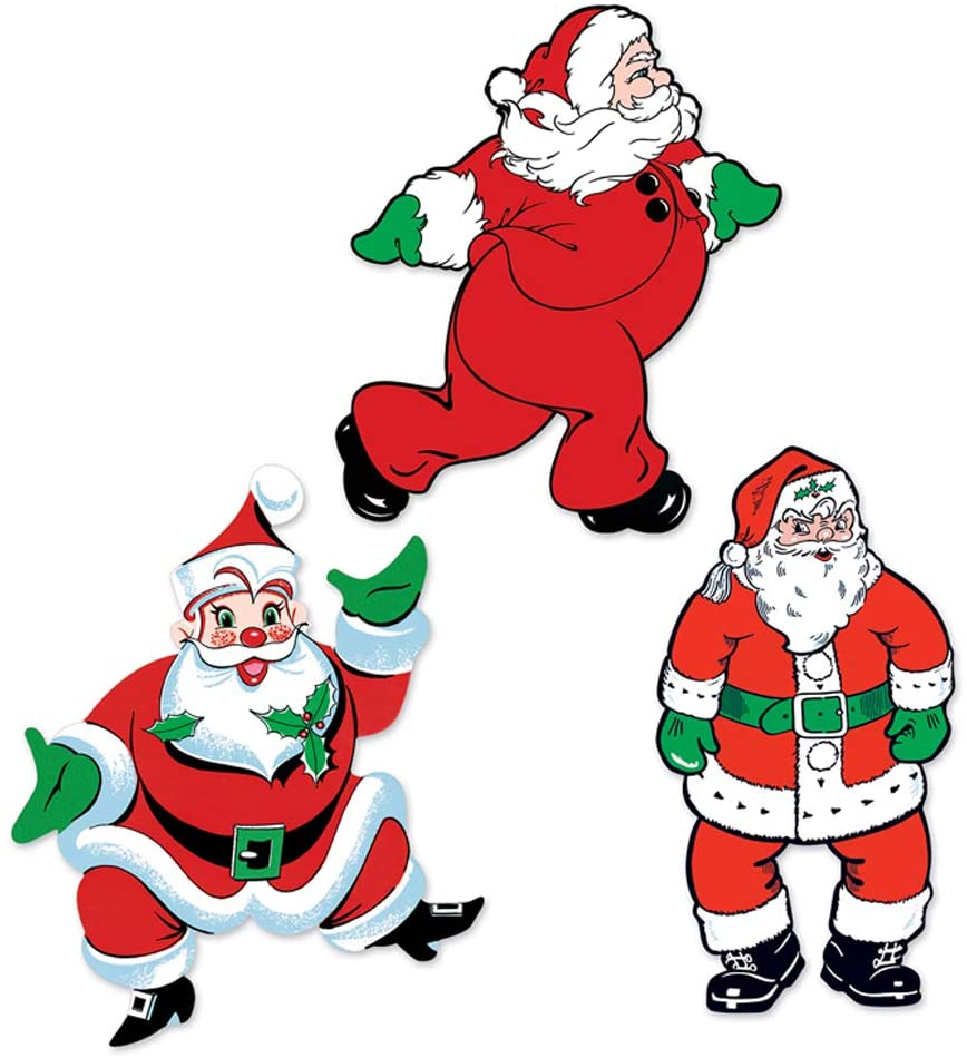 Beistle Vintage Christmas - Santa Claus Cutouts