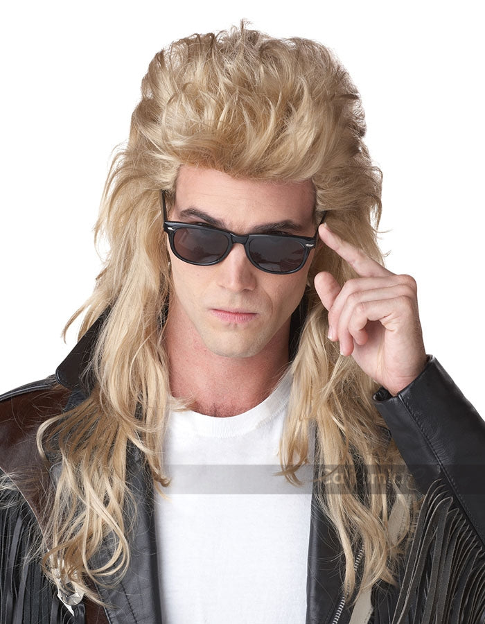 80's Rock Mullet Wig - Blonde