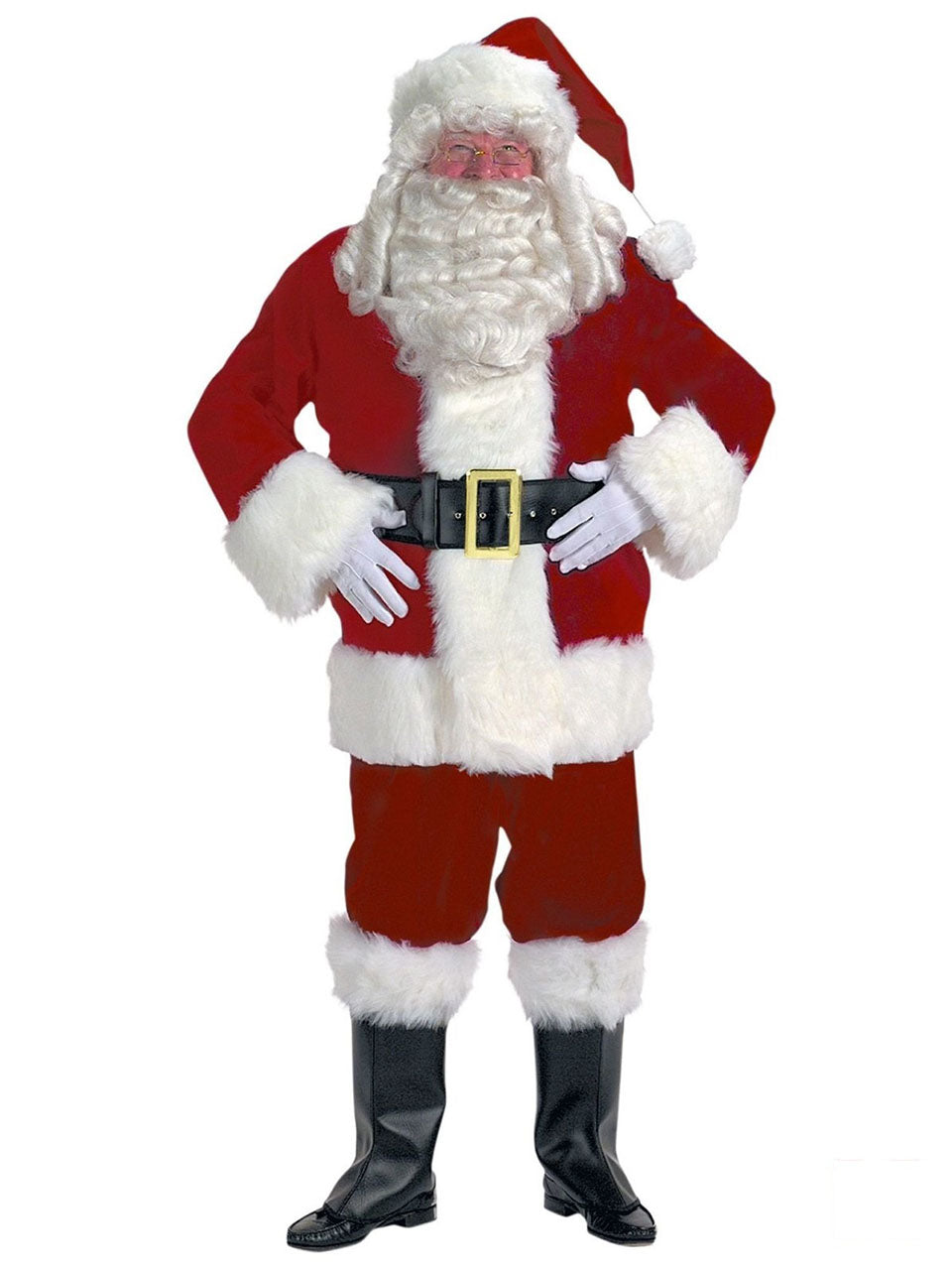 Deluxe Burgundy Velvet Santa Suit