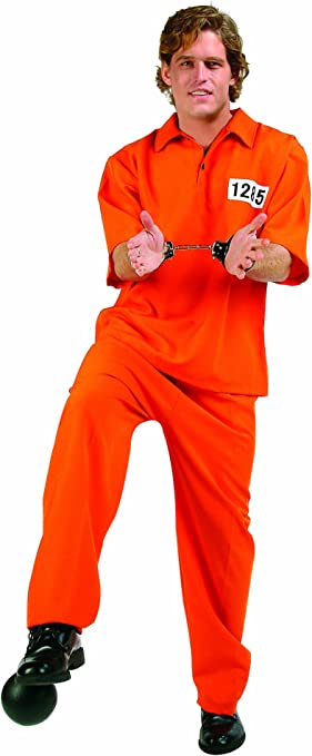 Not Guilty 2 pc Orange Prisoner Suit - Adult Plus Size